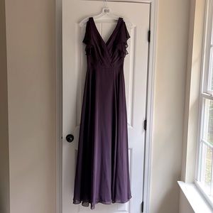 Flutter Sleeve Full Skirt Bridesmaid Dress from David’s Bridal